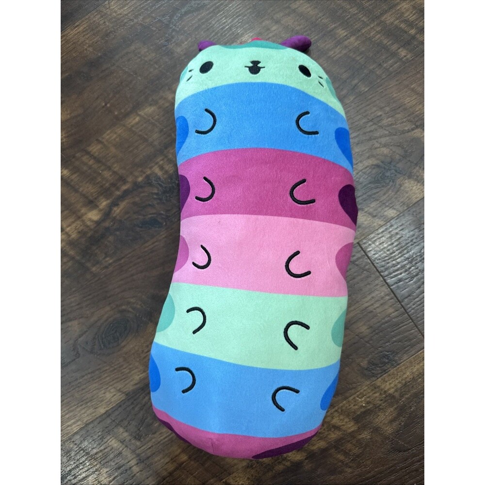 Cats vs Pickles Hugger Caterpillar Plush Toy 17" Super Soft Cepia Pillow EUC